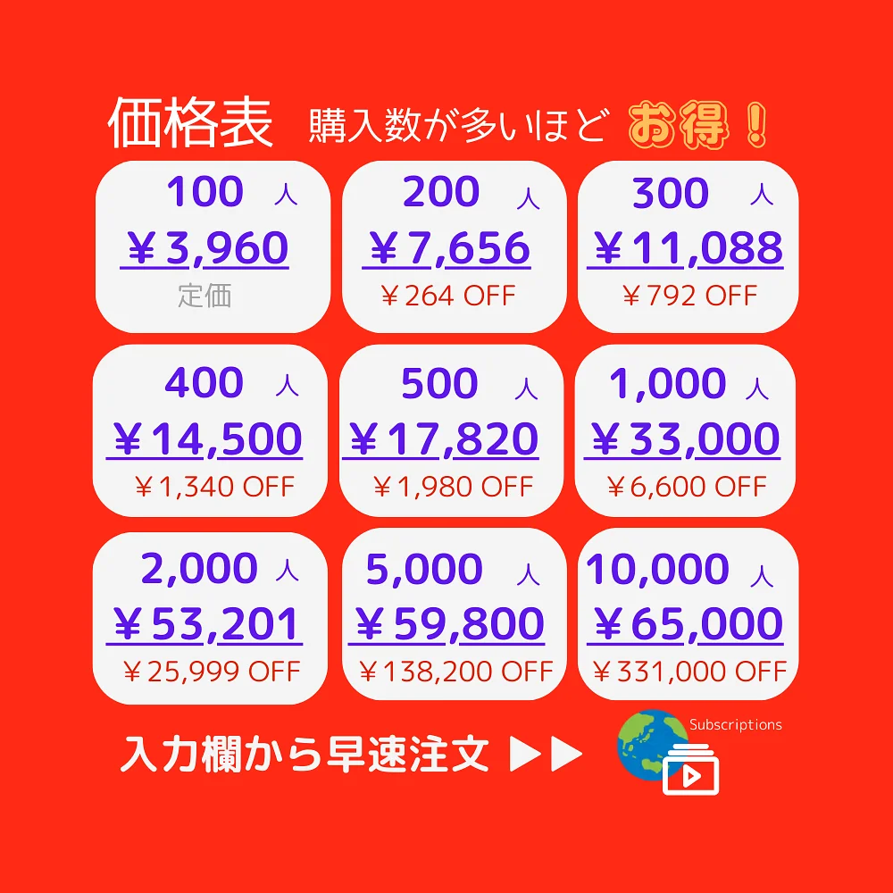 YouTubeの外国人チャンネル登録者数を買う・購入する