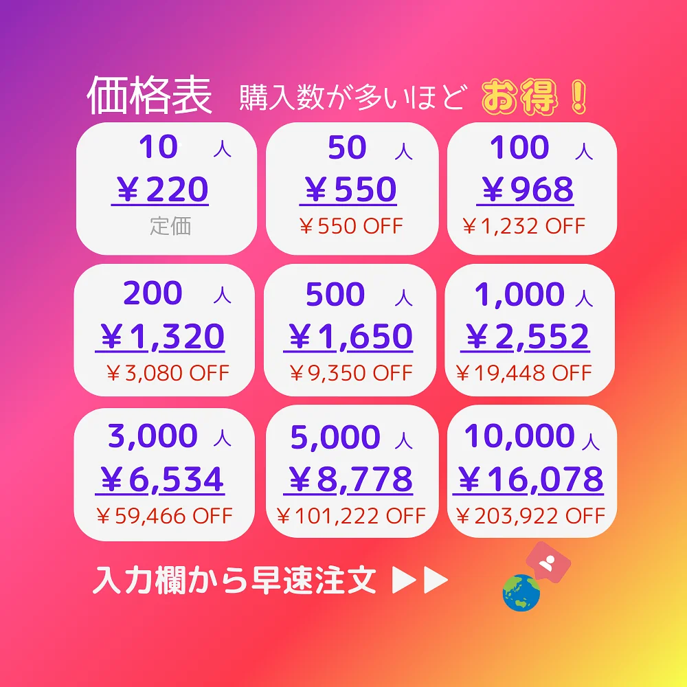 インスタ(Instagram)の外国人フォロワーを買う・購入する