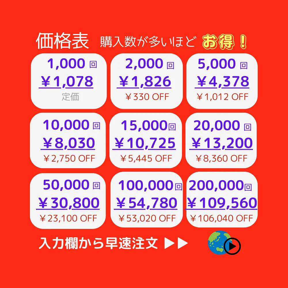 YouTubeの外国人からの動画再生回数を買う・購入する
